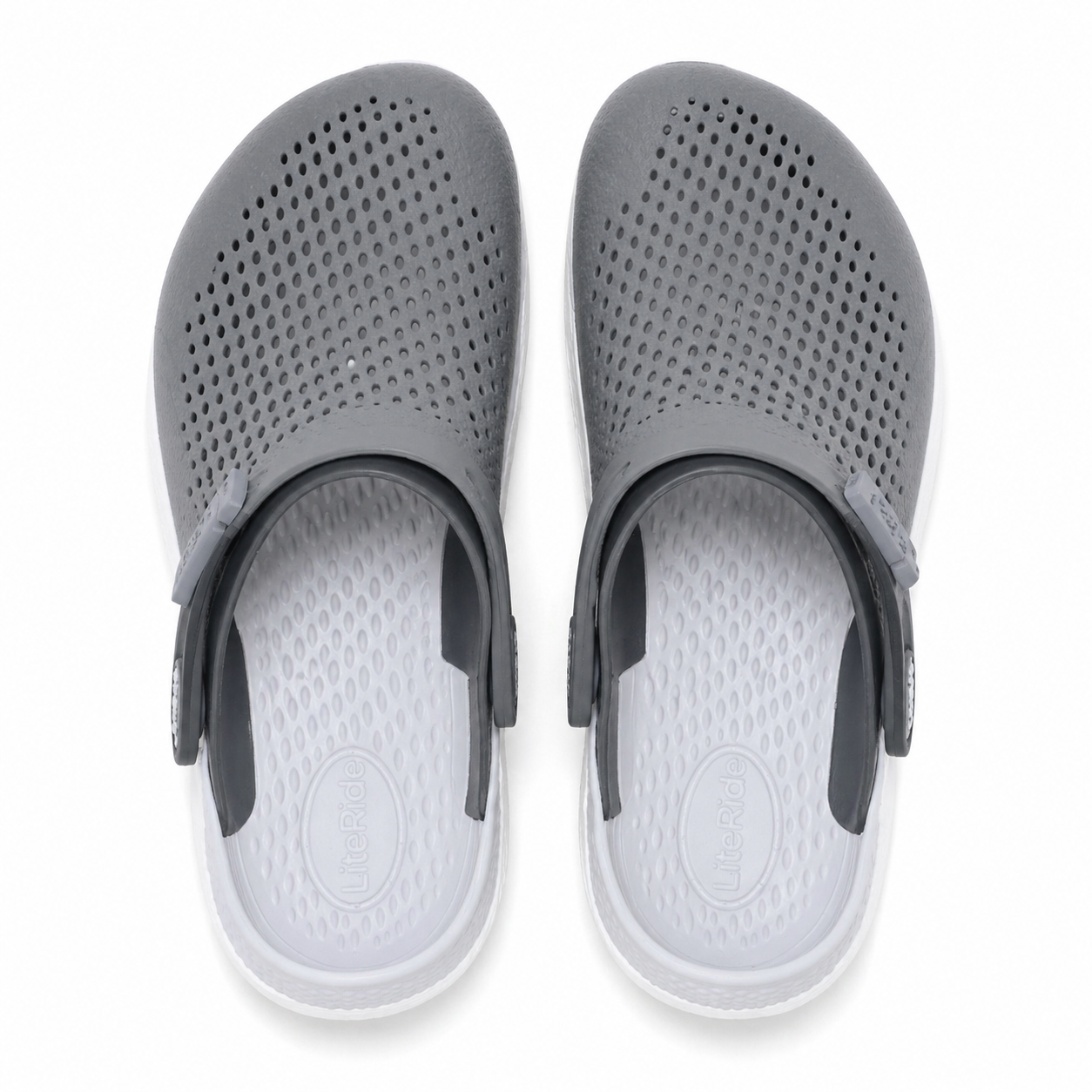 Studio pair image of grey Crocs LiteRide 360 Clog